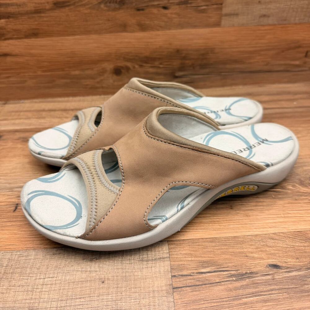 Merrell Women's Size 8 Brown Leather Slide-On Sandals